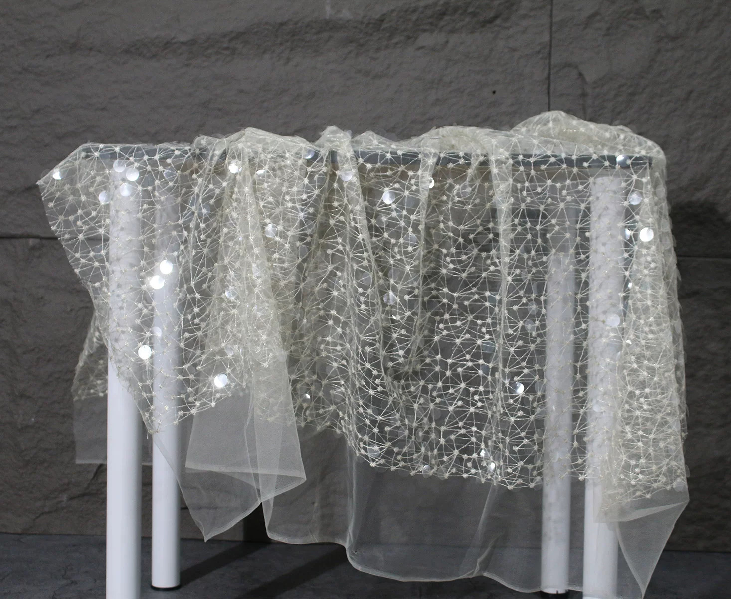 Embroidery Bag - 1yard Sequin embroidery thread lace fabric
