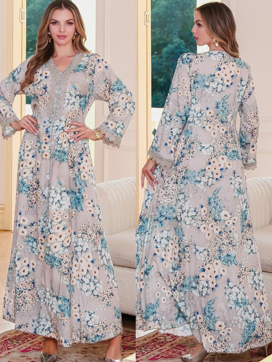 Muslim Women Dubai Abaya luxur - Embroidery Kebaya recension och pris