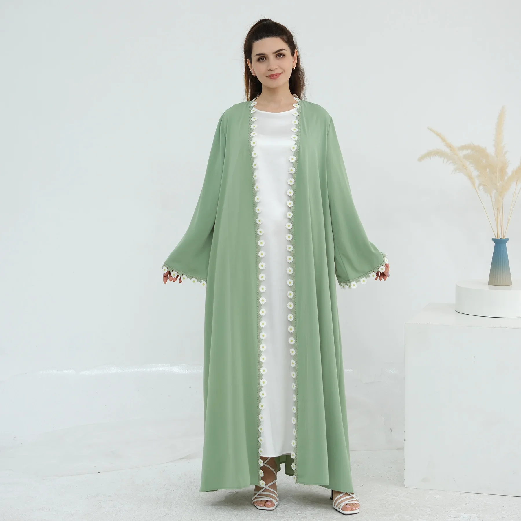 Flower Dubai Abayas Turkey Kaf - Embroidery Kebaya recension och pris