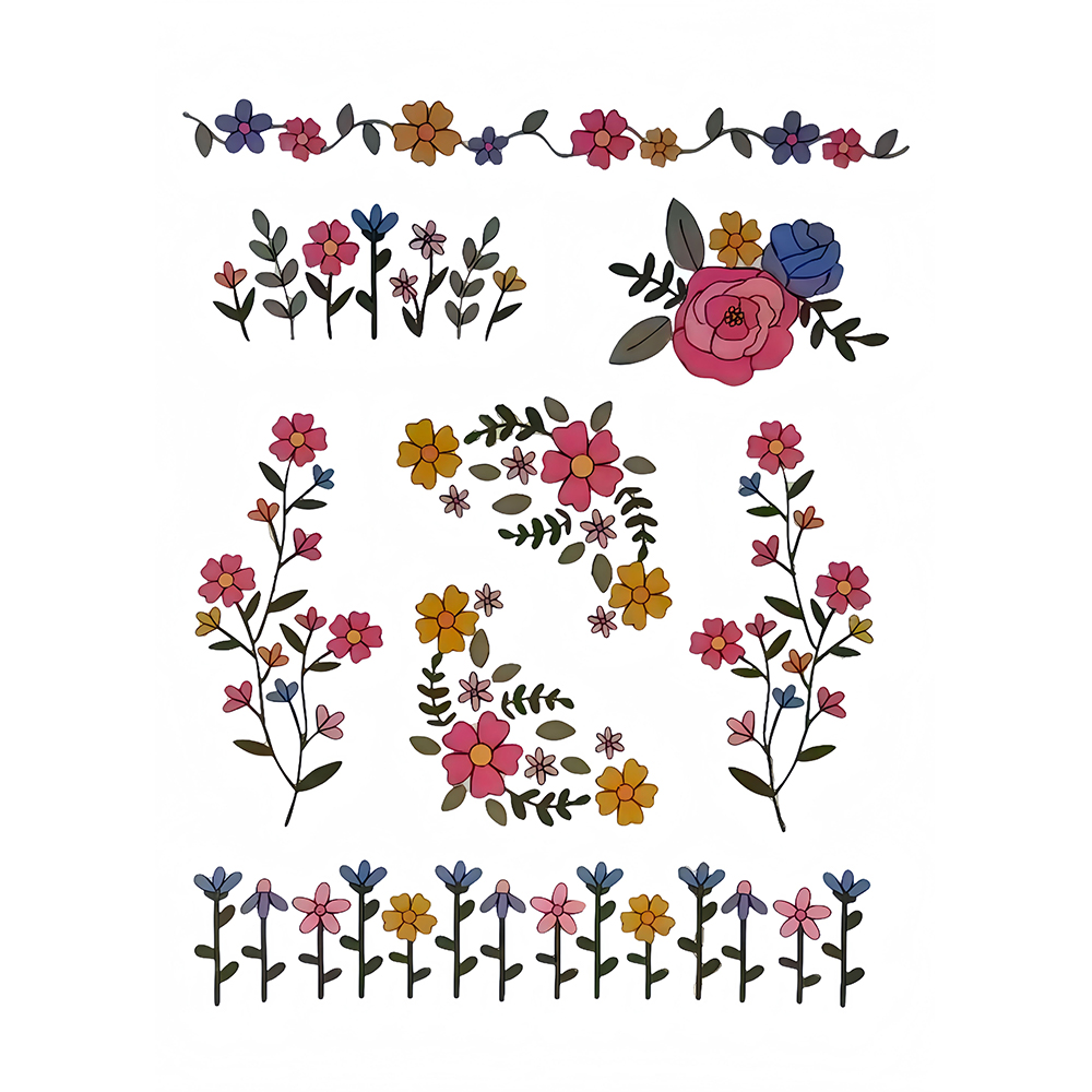 1 Set of 8pcs Colorful Graphic - Embroidery Meaning recension och pris