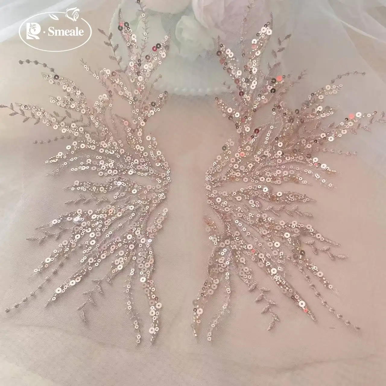 5Pair-2Pair.Rose Gold Sequin T - Embroidery Rose recension och pris