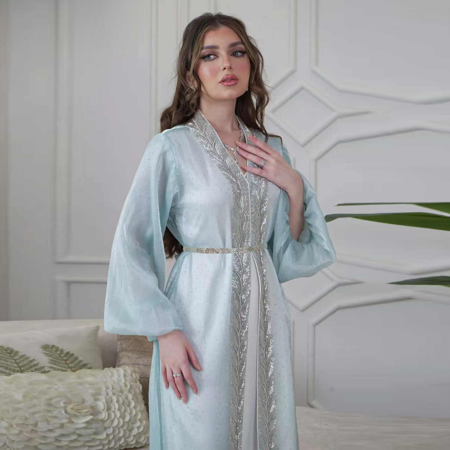 Eid Mubarak Djellaba Kimono Ca - Embroidery Kebaya recension och pris