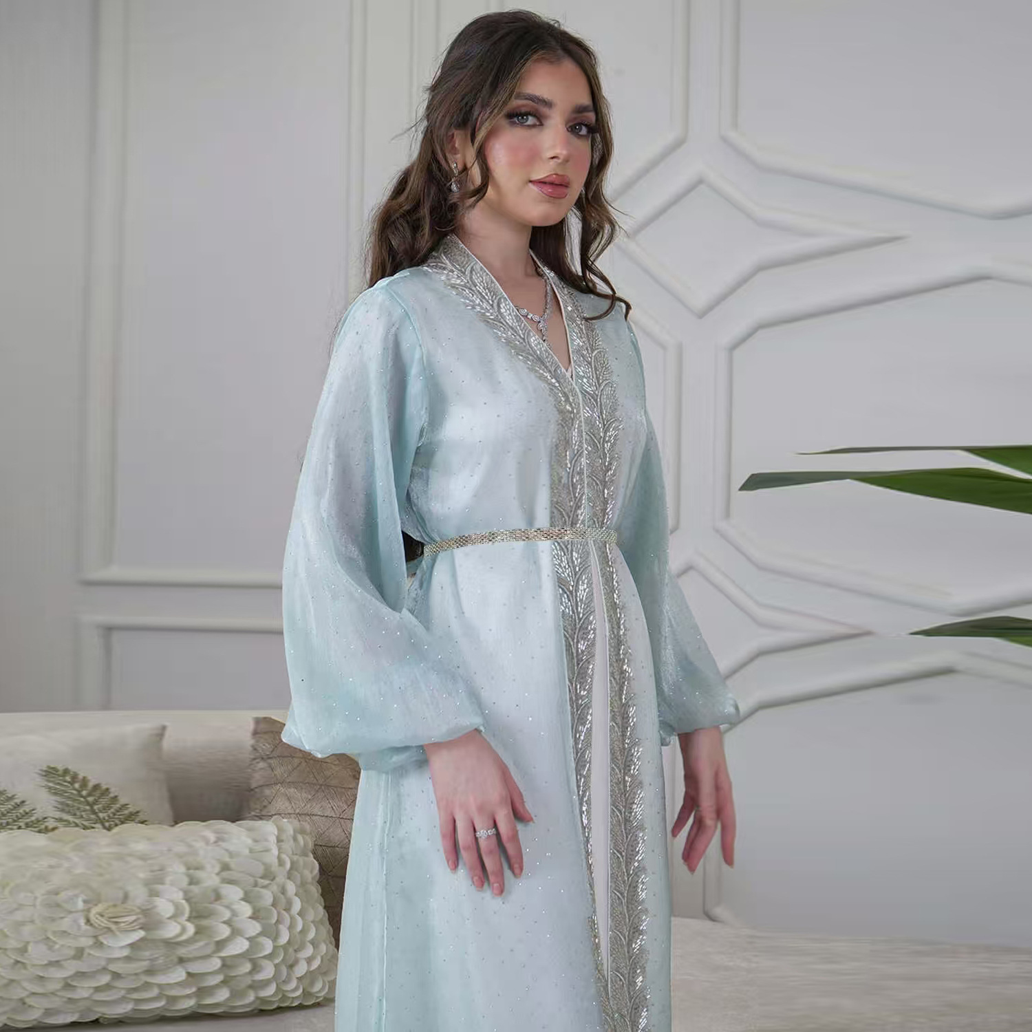 Eid Mubarak Djellaba Kimono Ca - Embroidery Kebaya recension och pris