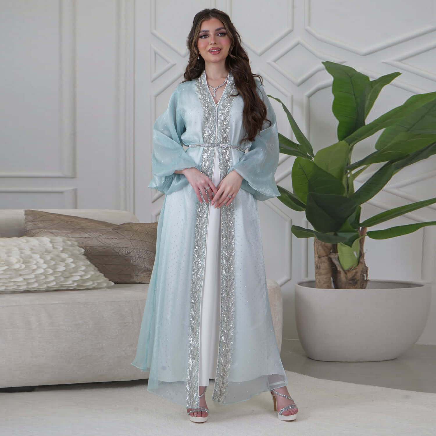 Eid Mubarak Djellaba Kimono Ca - Embroidery Kebaya recension och pris