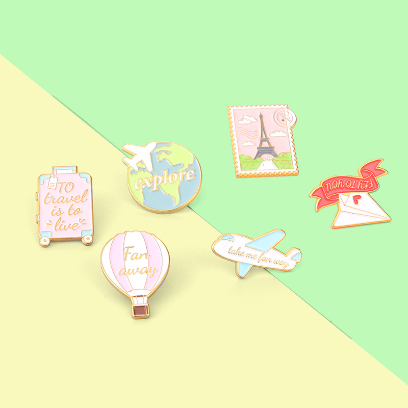 Cartoon plane Earth hot air ba - Embroidery Bali recension och pris