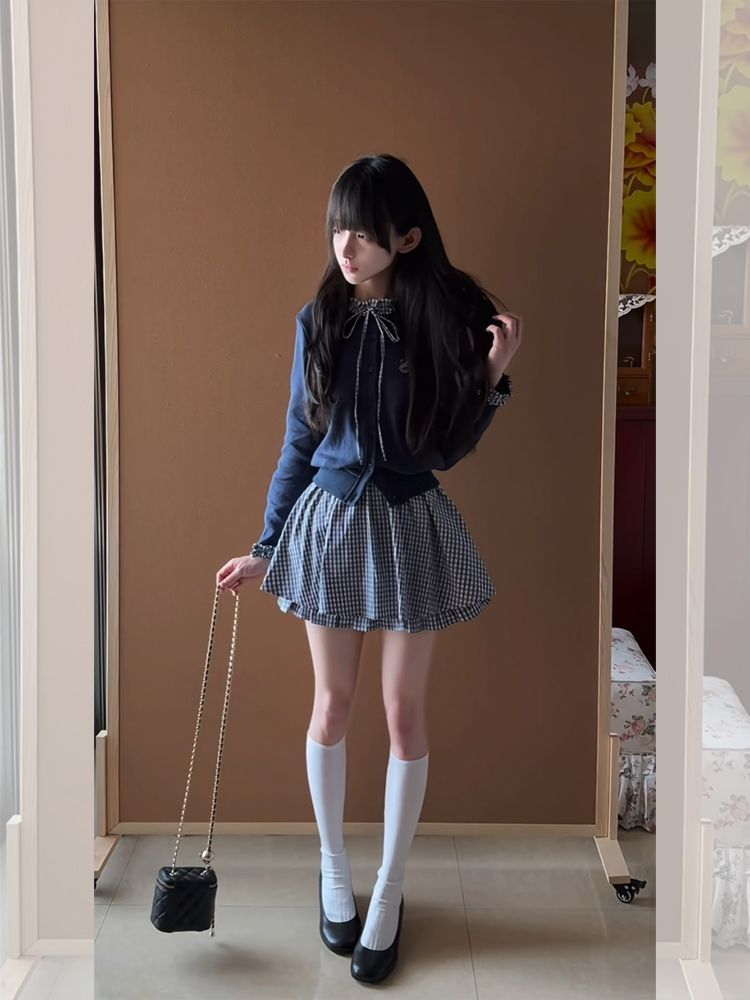 Japanese Preppy Sweet 2 Piece  - Embroidery Cotton Shirt recension och pris