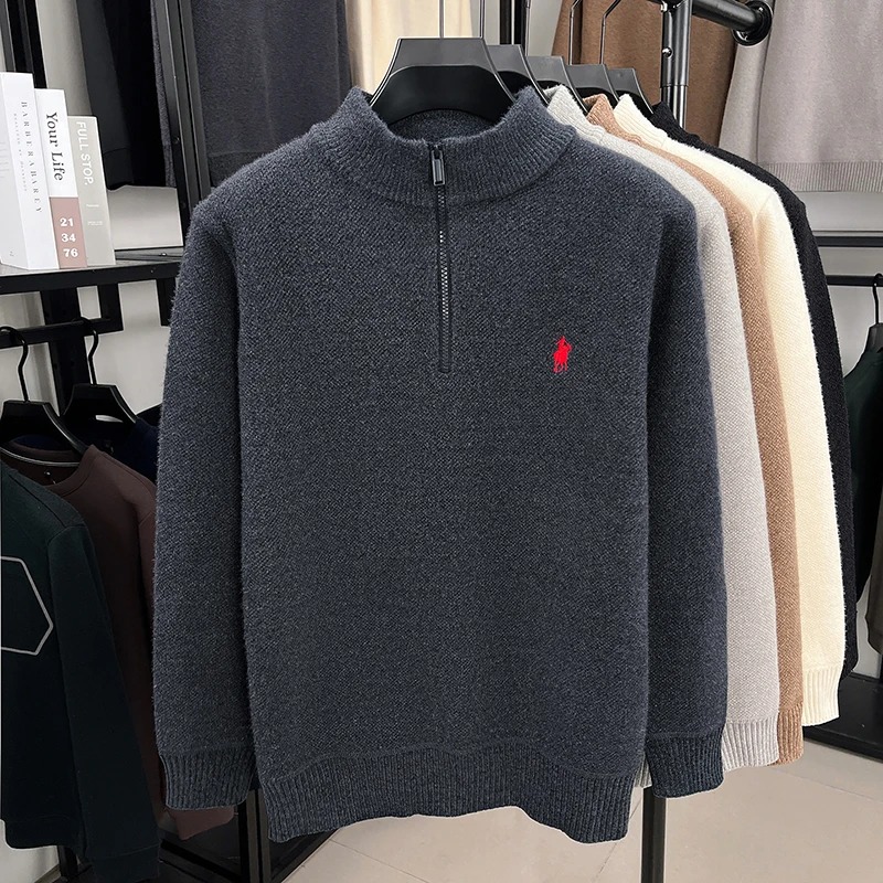 High end zipper stand up colla - Embroidery Design Logo recension och pris