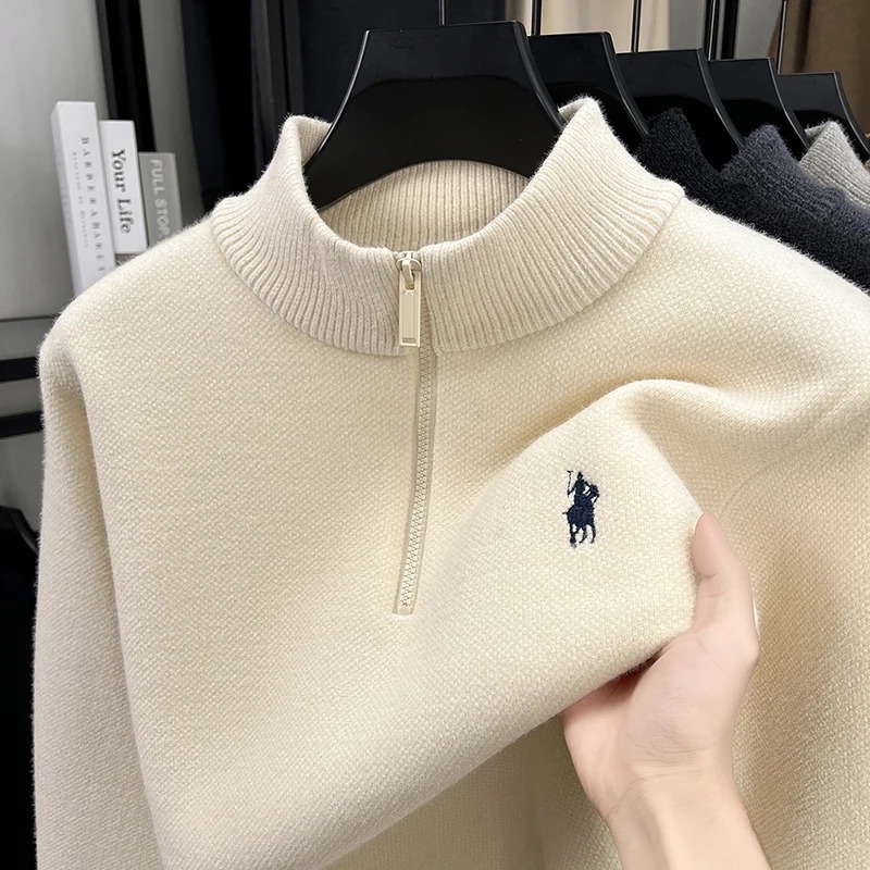 High end zipper stand up colla - Embroidery Design Logo recension och pris