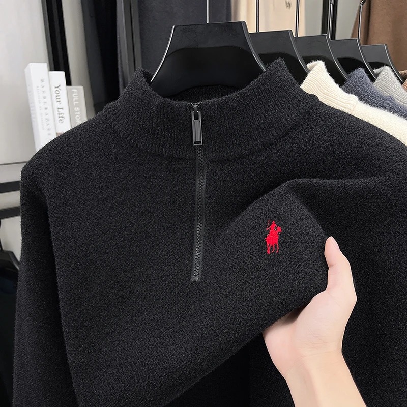 High end zipper stand up colla - Embroidery Design Logo recension och pris