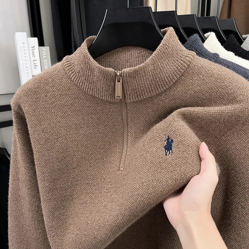 High end zipper stand up colla - Embroidery Design Logo recension och pris
