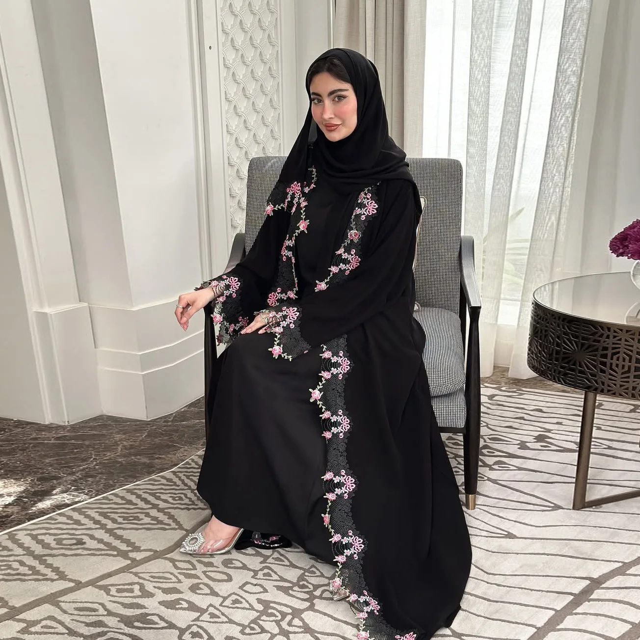 Black Embroidery Kimono Jalabi - Embroidery Kebaya recension och pris