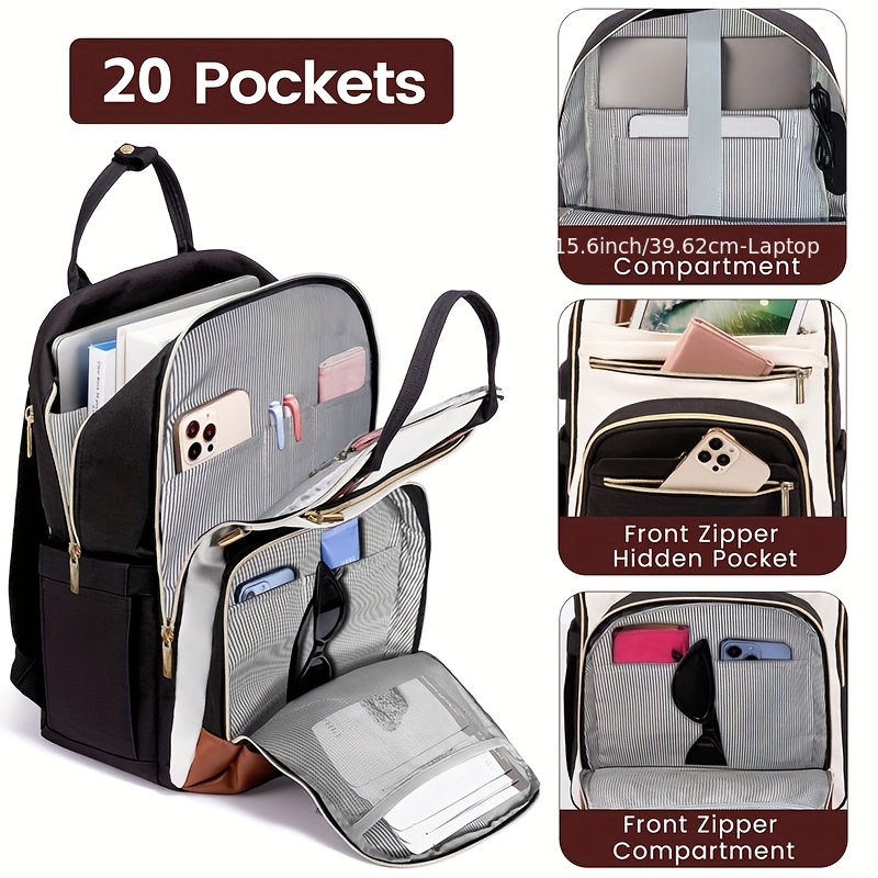Women Two Tone Laptop Backpack - Embroidery Bag recension och pris