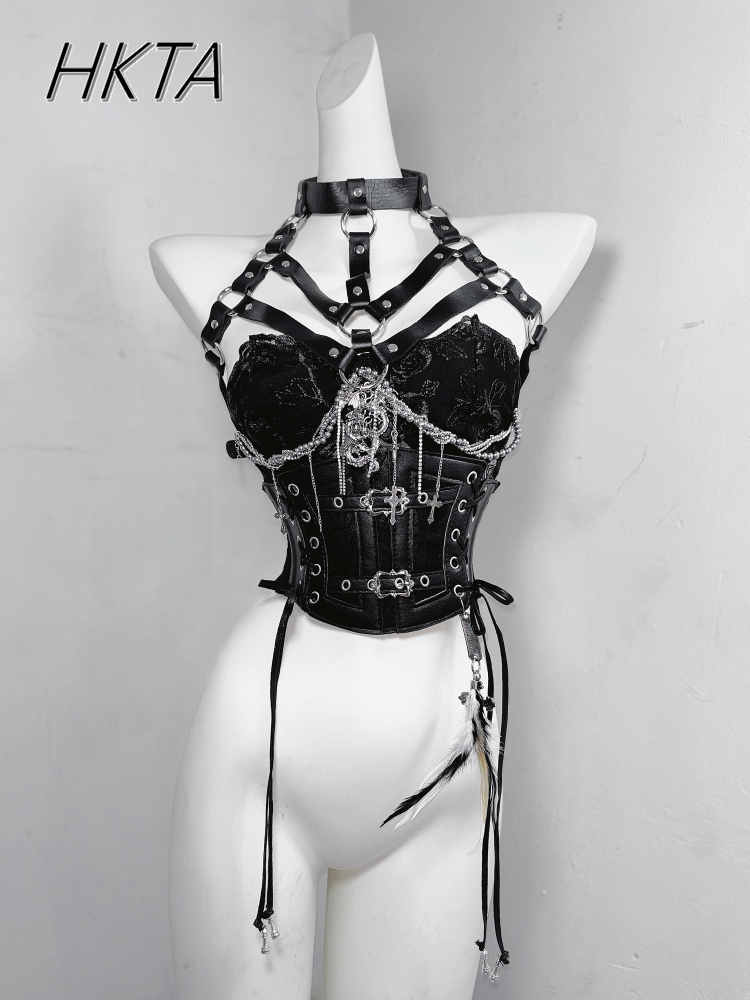 Dark Style Goth Metal Chain Wa - Embroidery Rose recension och pris
