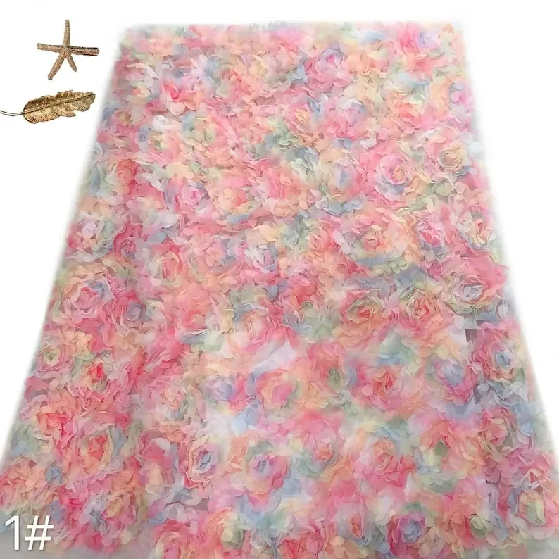 3d chiffon rose flower lace fa - Embroidery Rose recension och pris