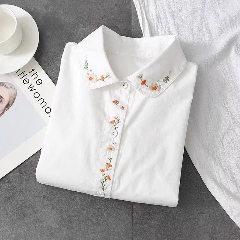 New Pure Cotton White Shirts W - Embroidery Online recension och pris