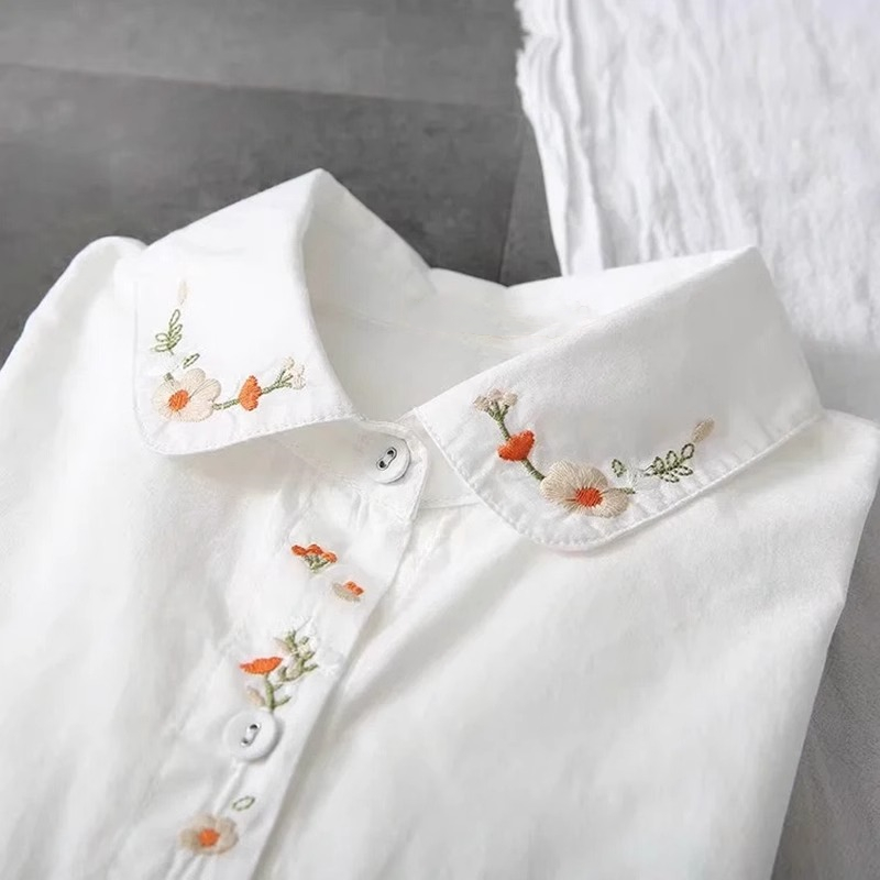 New Pure Cotton White Shirts W - Embroidery Online recension och pris