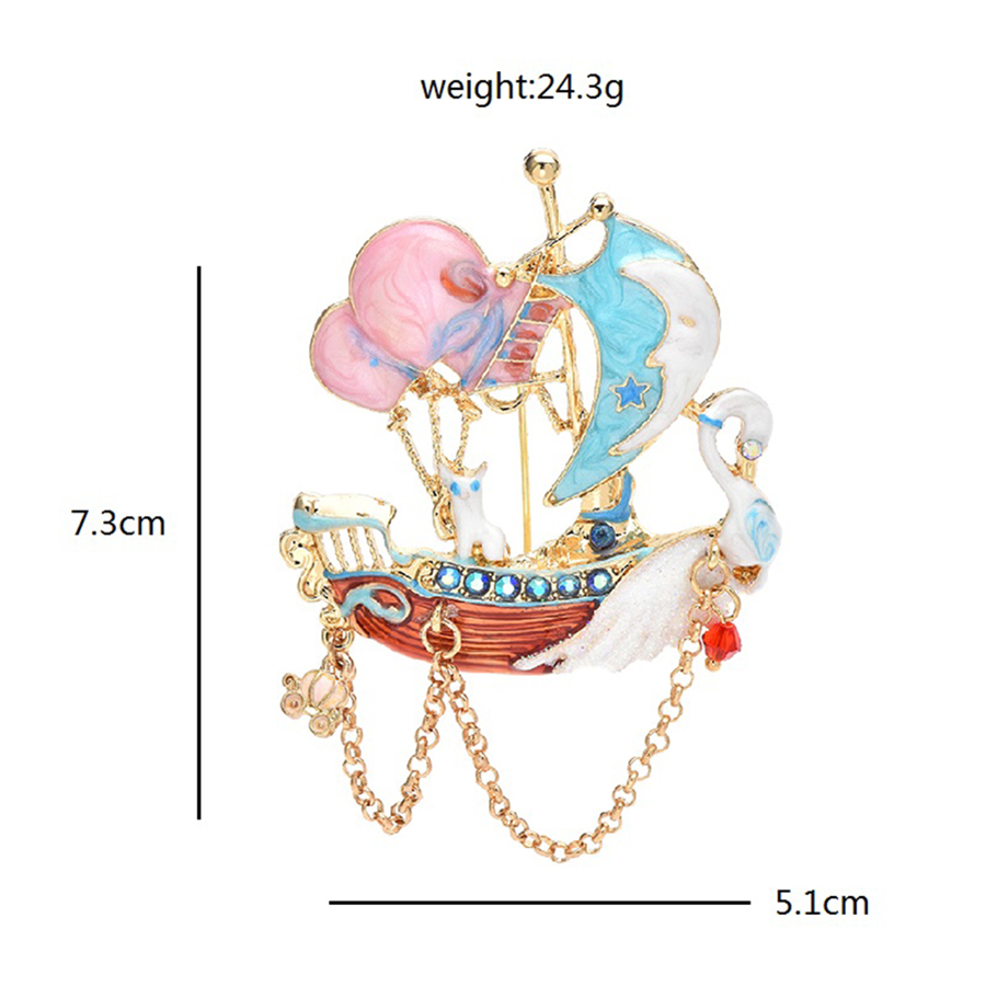 babay Romantic Swan Boat Brooc - Embroidery Bali recension och pris