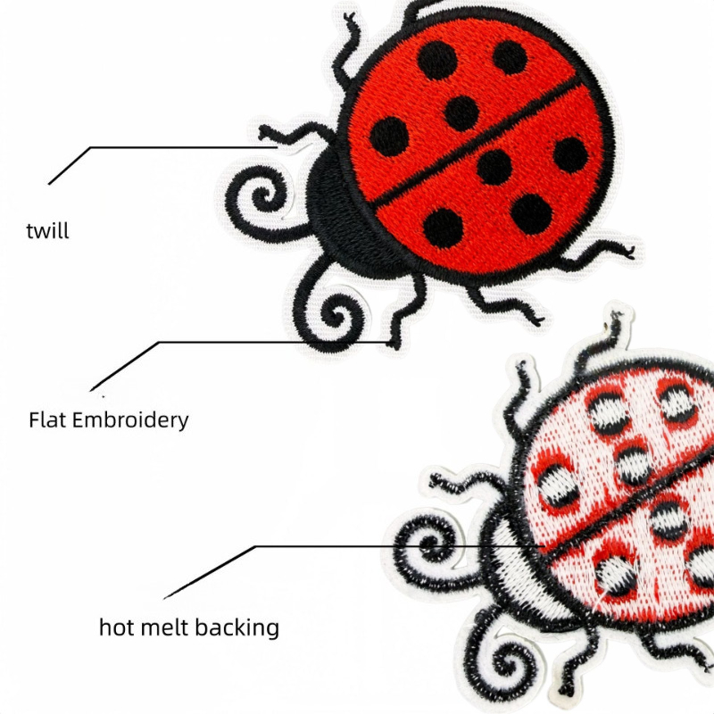 Creative Cute Cartoon Insect S - Embroidery Lady Bug recension och pris
