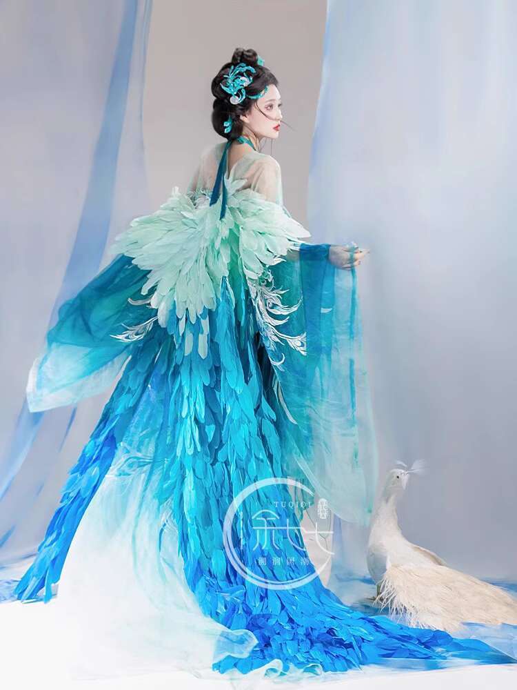 New Peacock Hanfu Womens fashi - Embroidery Cotton Shirt recension och pris