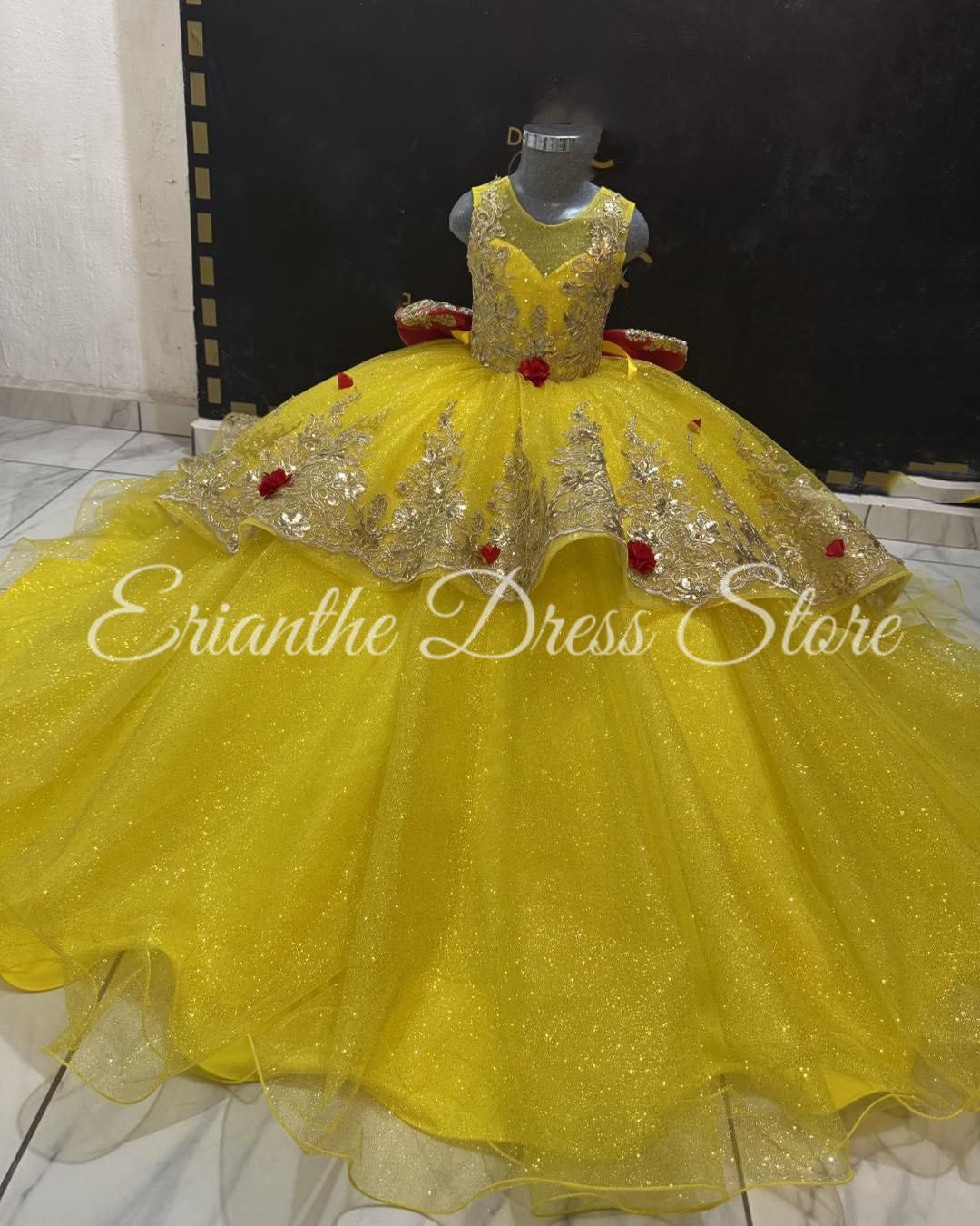 Yellow Flower Girl Dress For W - Embroidery Yellow Dress recension och pris