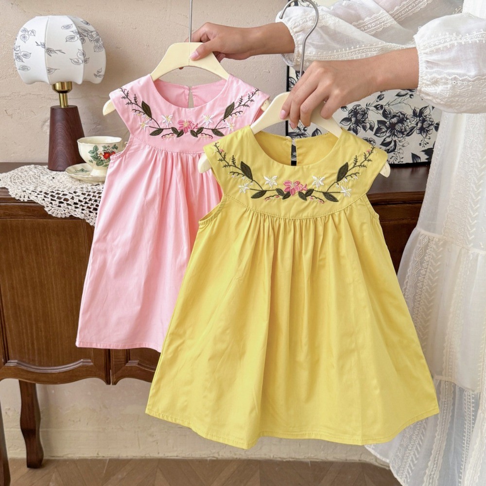 2-7-year-old Korean Version Su - Embroidery Yellow Dress recension och pris