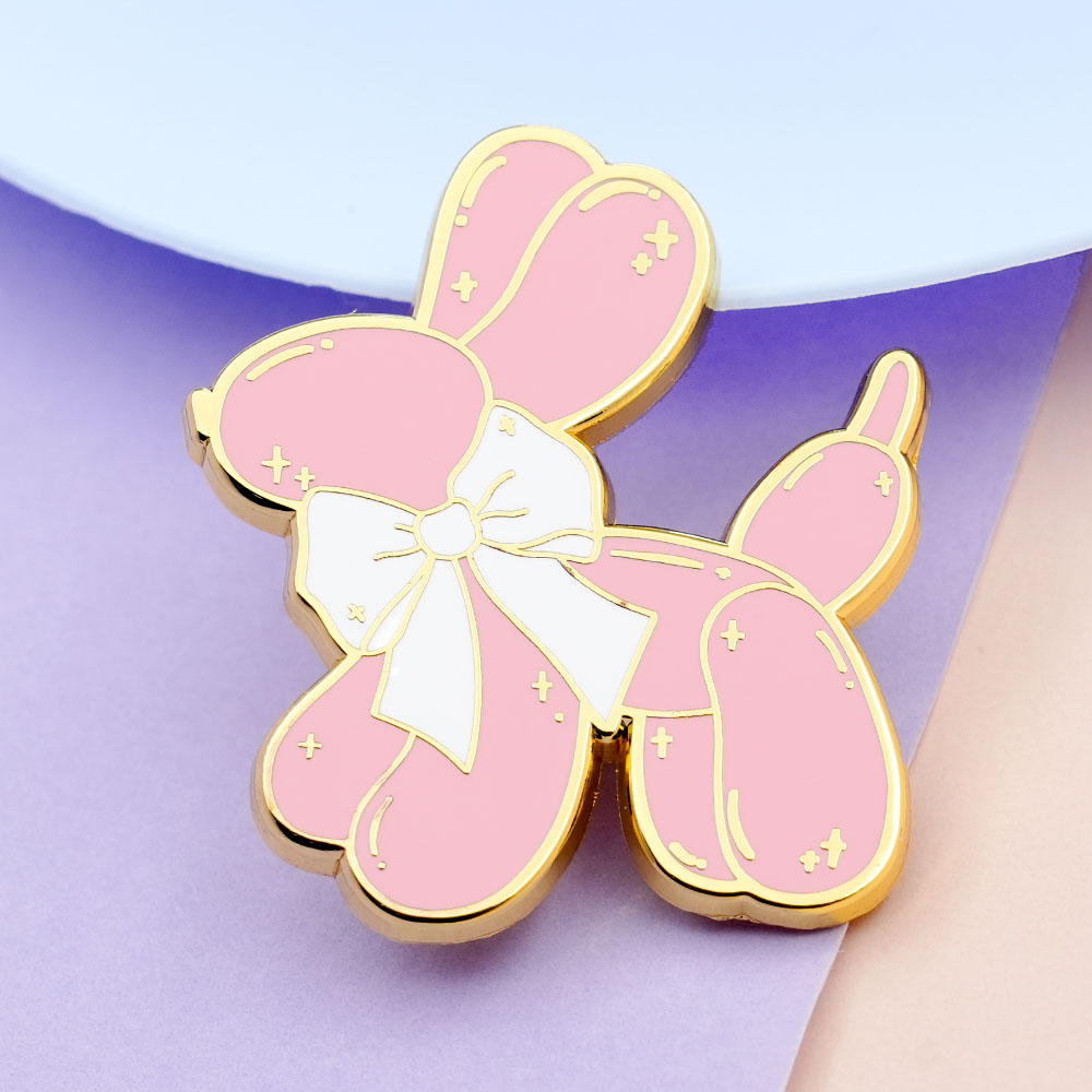 Pink Balloon Dog Enamel Pin Cu - Embroidery Bali recension och pris