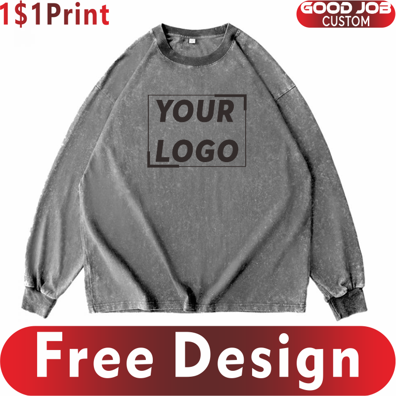 Custom T-shirts Vintage Long S - Embroidery Design Logo recension och pris